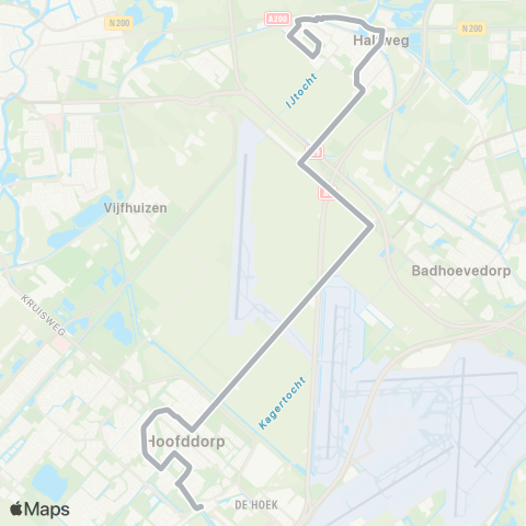 Connexxion Zwanenburg Kinheim - Hoofddorp Station map