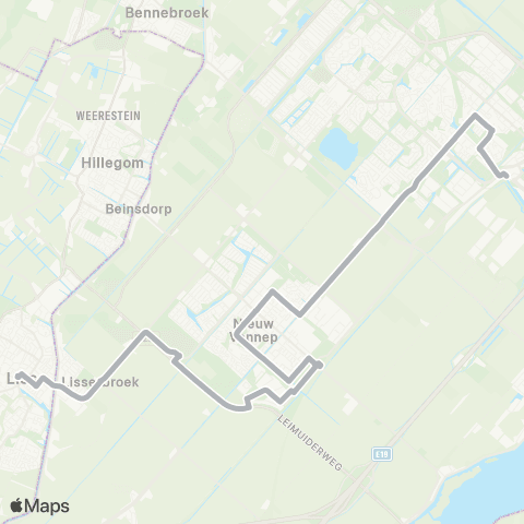 Connexxion Lisse Centrum - Hoofddorp Station map