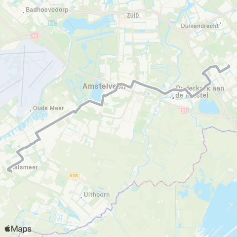 Connexxion Aalsmeer Busstation - Amsterdam Bijlmer ArenA map