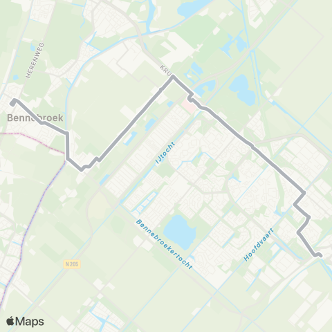Connexxion Bennebroek Anemonenplein - Hoofddorp Station map