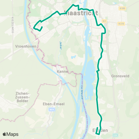 Arriva Daalhof via Station en MUMC - Eijsden map