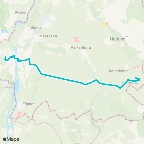 Arriva Bocholtz via Gulpen - Maastricht Centrum map