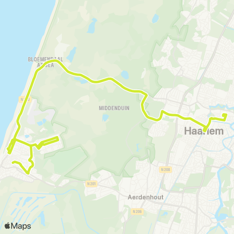 Connexxion Haarlem Station - Zandvoort Centrum map