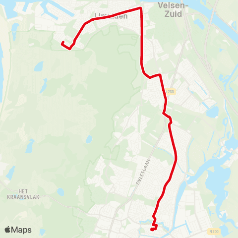 R-net Haarlem Station - IJmuiden Dennekoplaan map