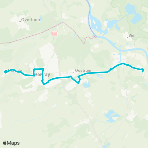 Arriva Merselo - Blitterswijck map