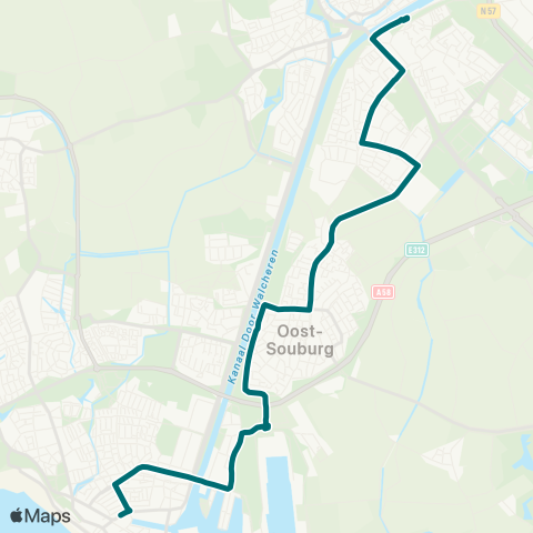 Connexxion Middelburg - Oost-Souburg - Vlissingen map