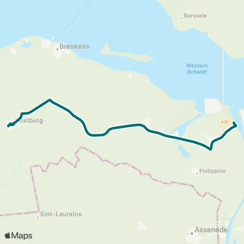 Connexxion Oostburg - Schoondijke - Terneuzen map