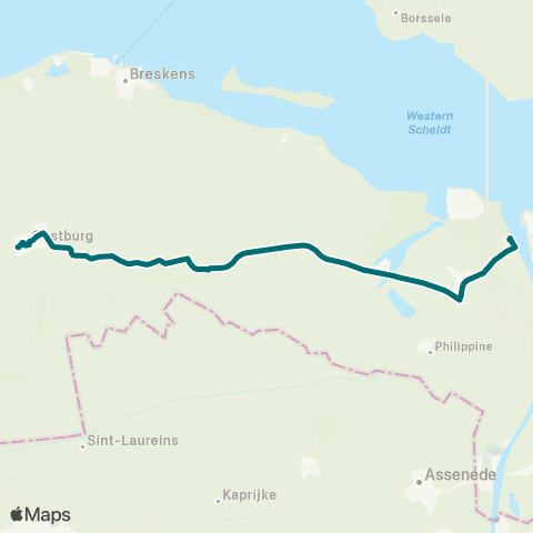 Connexxion Oostburg - Waterlandkerkje - Terneuzen map