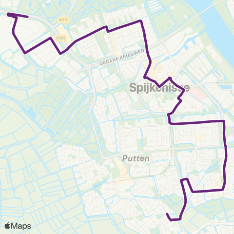 EBS Halfweg via Metro Centrum - De Gaard map