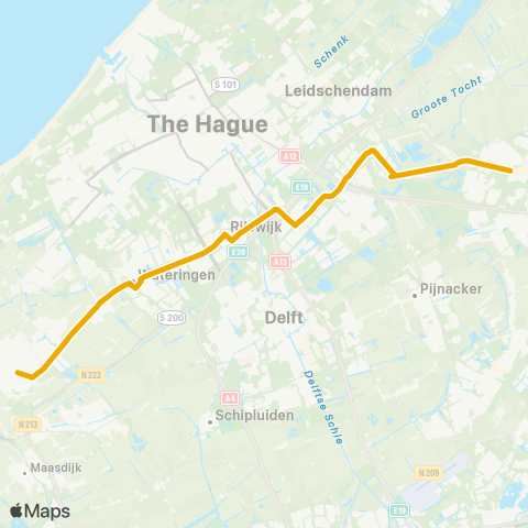 EBS Zoetermeer via Rijswijk - Naaldwijk map