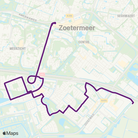 EBS Centrum West via Rokkeveen - Station Lansingerland map