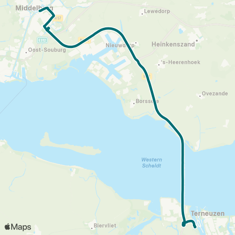 Connexxion Middelburg - Terneuzen - Gent map
