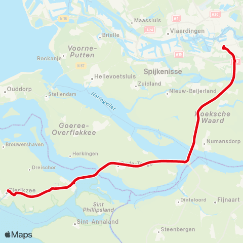 R-net Zierikzee - Rotterdam Zuidplein map