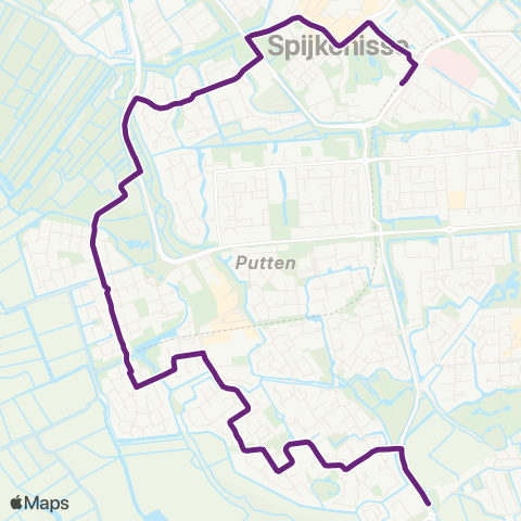 EBS Vriesland via De Hoek - Metro Centrum map