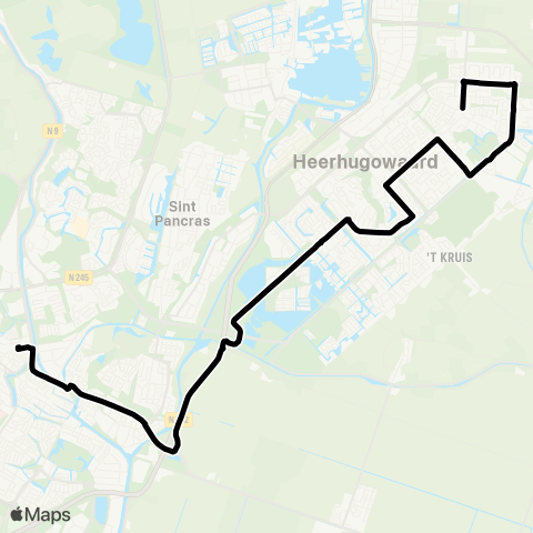 Connexxion Alkmaar Station - Heerhugowaard Centrumwaard map
