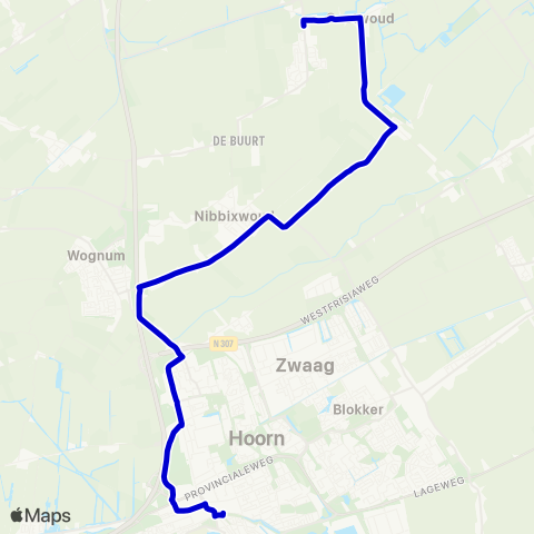 Connexxion Midwoud Oostwouder Dorpsstraat - Hoorn Station map