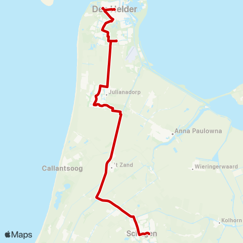 Connexxion Den Helder Station - Schagen Station map