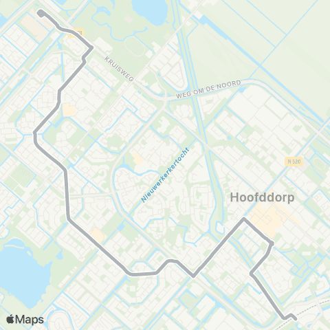 Connexxion Hoofddorp: Station - Spaarne Gasthuis map