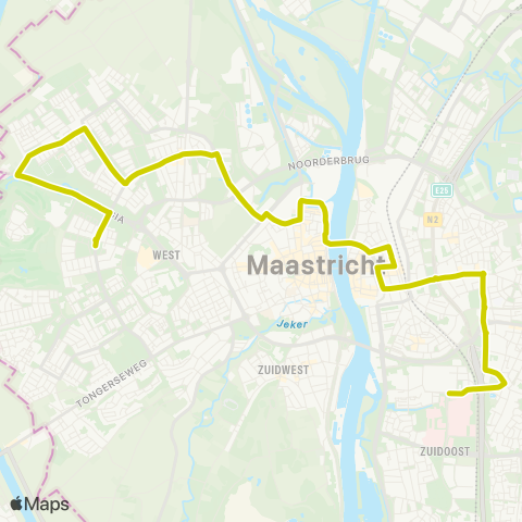 Arriva Forum MECC via Sibemaweg - Caberg / Pottenberg map