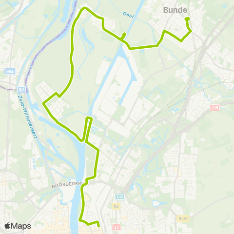 Arriva Maastricht via Borgharen - Bunde map