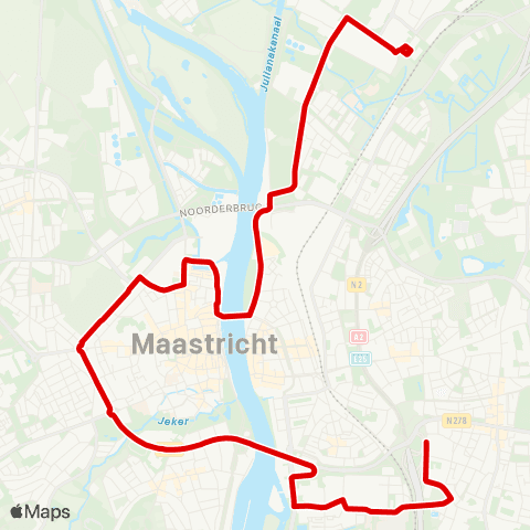 Arriva P+R Noord via Centrum - Randwyck map