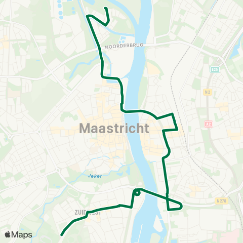 Arriva Maastricht Boschpoort via Station - St Pietersberg map