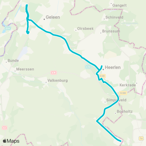 Arriva Vaals via Heerlen en Chemelot - Beek map