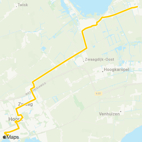 Connexxion Hoorn Station - Andijk Sorghvliet map