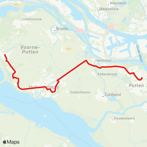EBS Rockanje via Hellevoetsluis - Spijkenisse map