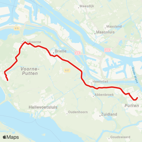 EBS Rockanje via Brielle - Spijkenisse map