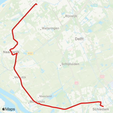 EBS Den Haag Leyenburg via Naaldwijk - Schiedam map