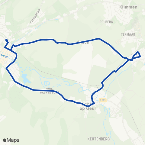 Arriva Taxibus ipv trein Valkenburg <-> Valkenburg map