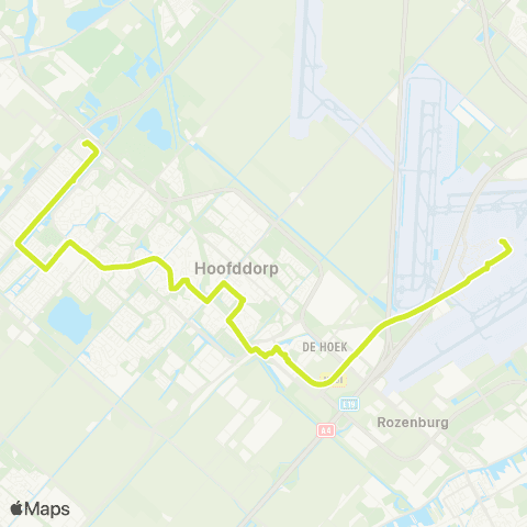 Connexxion Hoofddorp Spaarne Gasthuis - Schiphol Airport map