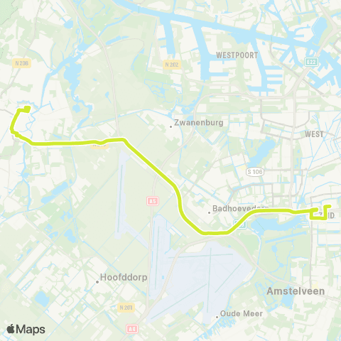 Connexxion Haarlem Station - Amsterdam Station Zuid map