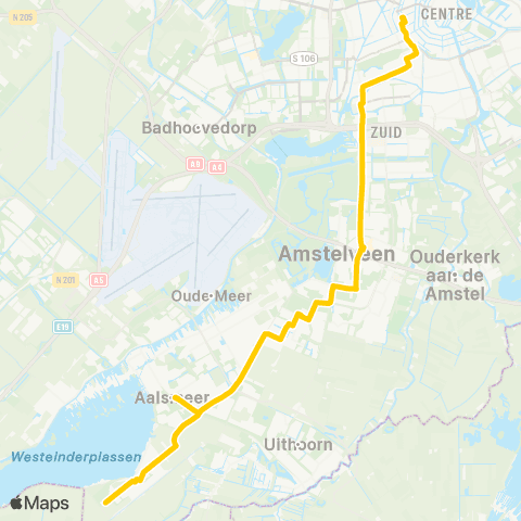 Connexxion Kudelstaart / Aalsmeer - Amsterdam Elandsgracht map