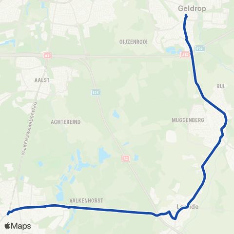 Hermes Geldrop - Heeze - Valkenswaard map