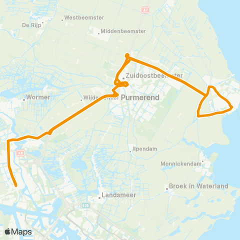 MeerPlus Zaandam via Zaanse Schans - Volendam map