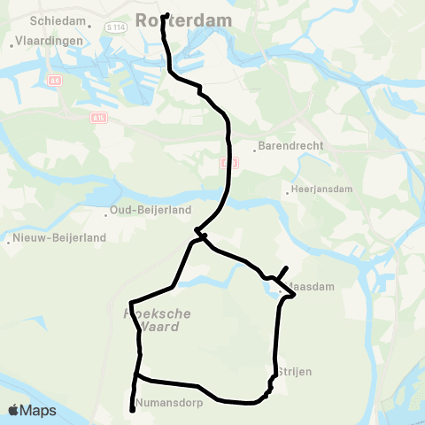 Transdev Rotterdam Centraal - Numansdorp map