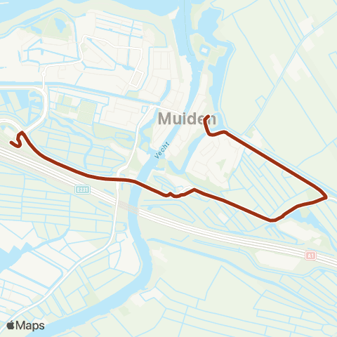 Transdev MuiderslotExpress: Muiden P+R - Vestingplein map