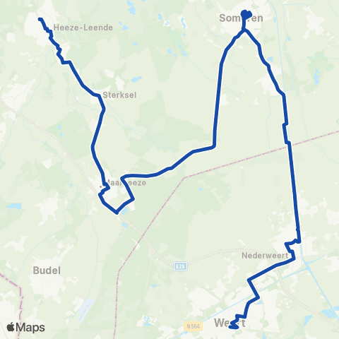 Hermes Weert - Maarheeze - Heeze map