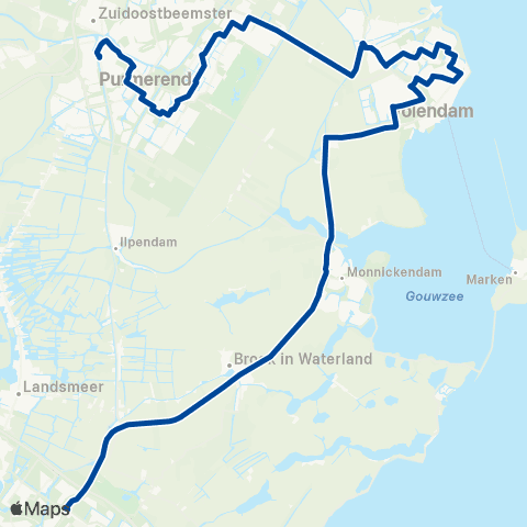MeerPlus Amsterdam Noord via Edam - Purmerend map