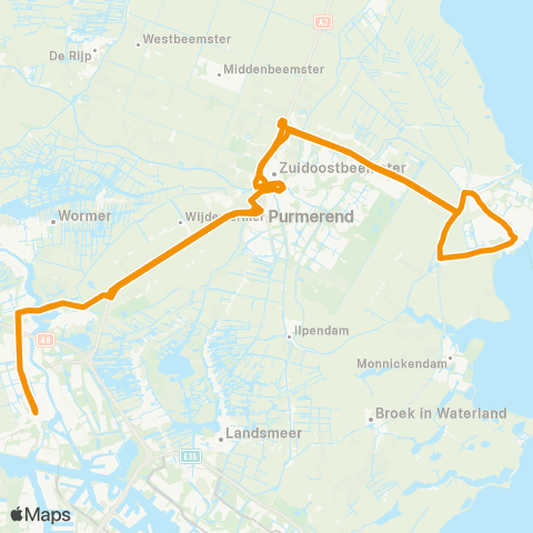MeerPlus Zaandam via Zaanse Schans - Volendam map