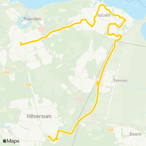 Transdev Bussum - Huizen - Hilversum Station Sportpark map