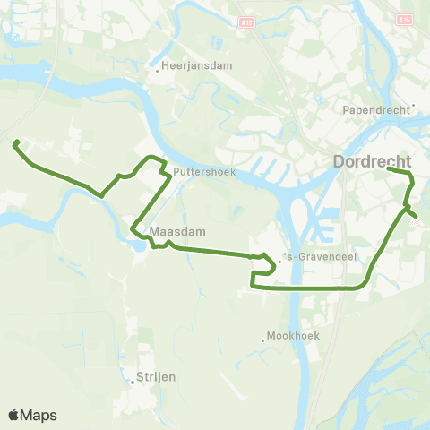 Transdev Dordrecht Centraal Station - Heinenoord Busstation map