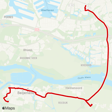 Transdev Oud-Beijerland Zinkweg - Rotterdam Zuidplein map