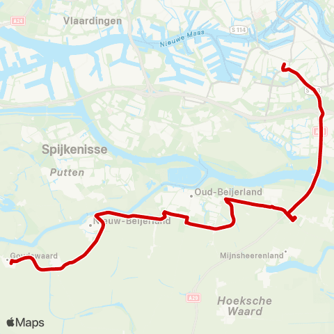 Transdev Goudswaard - Rotterdam Zuidplein map