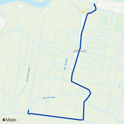 Transdev Zuidzijde - Oud-Beijerland Zinkweg map