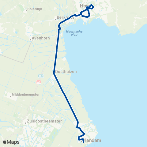 MeerPlus Volendam via Edam - Hoorn map