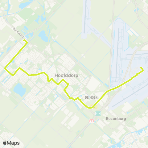 Connexxion Hoofddorp Spaarne Gasthuis - Schiphol Airport map