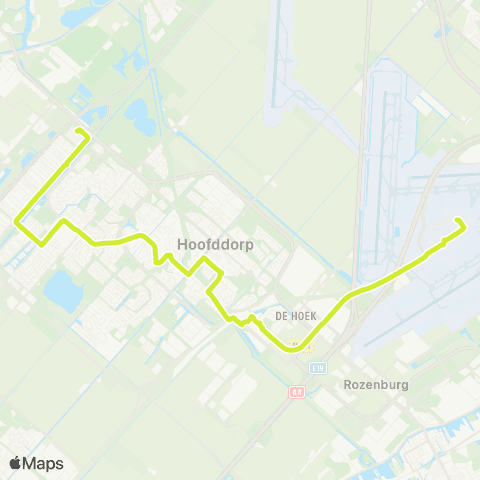 Connexxion Hoofddorp Spaarne Gasthuis - Schiphol Airport map